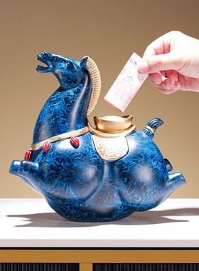 新中式马上有钱存钱罐办公室办公桌装饰摆件开P业大吉生意兴隆摆