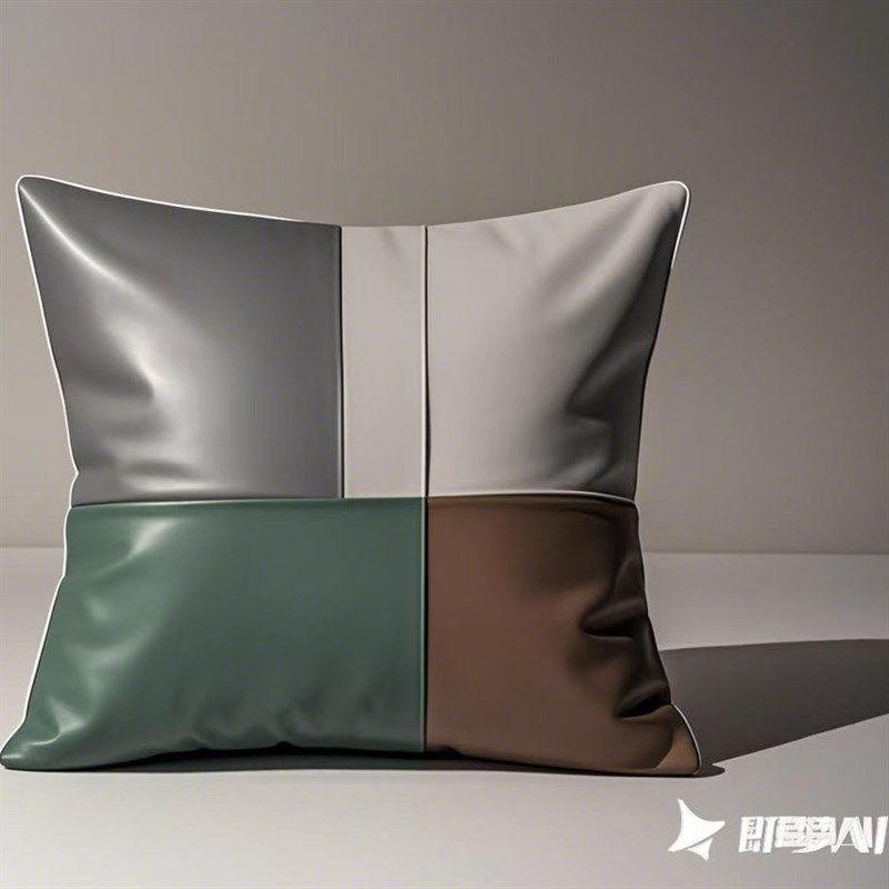 现代简约真皮抱枕柔软舒服办公室腰枕客厅卧室羊皮靠垫橙色定制