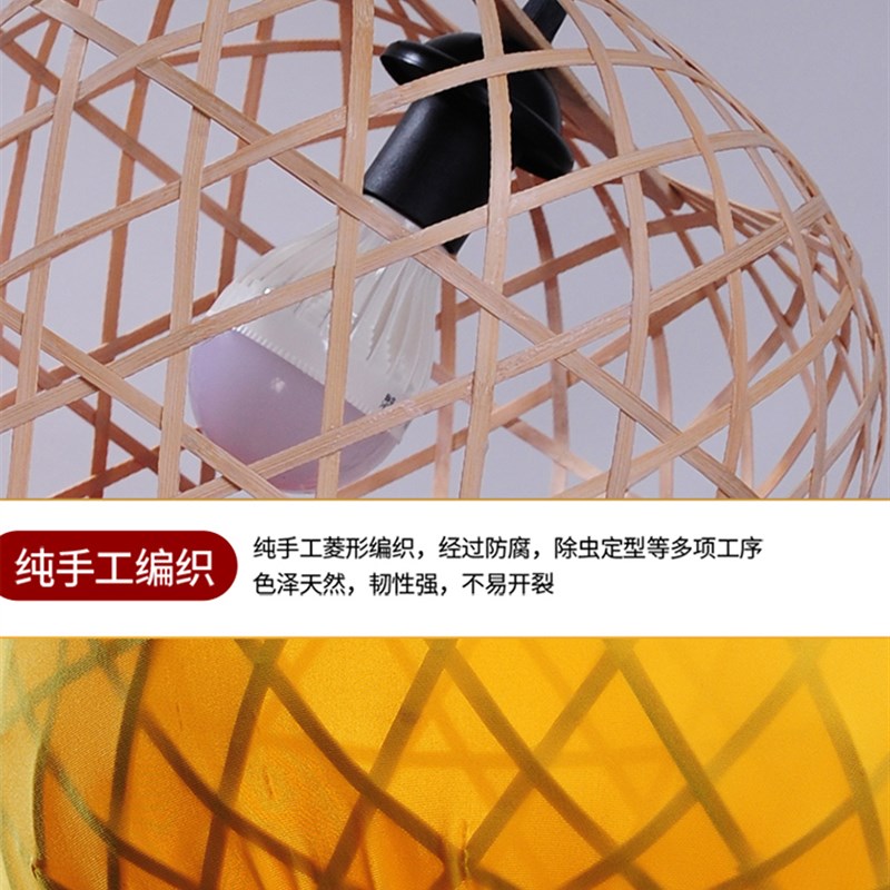 竹编灯笼红黄色吊灯手工编织uled发光装饰饭店门头火锅店广告定制