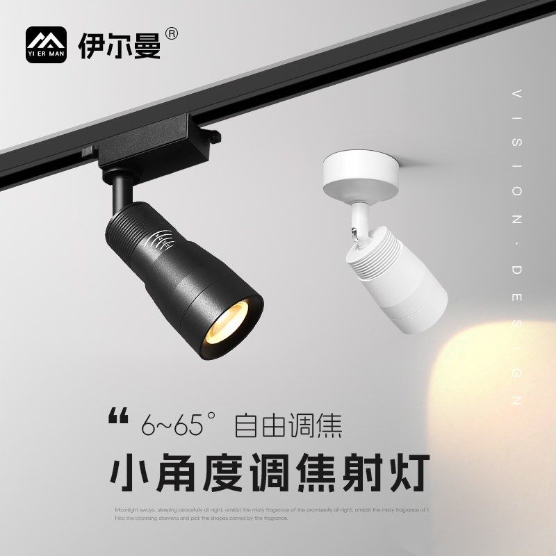 小角度聚光射灯led轨道灯导轨餐饮火锅店奶茶店氛围射灯可调角度,家装灯饰光源,明装射灯,淘宝优惠券,粉丝福利购,淘宝优惠卷