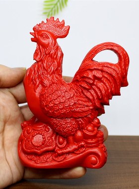 朱砂生肖鸡属相招财公鸡金鸡元宝鸡家居客厅风S水工艺品红砂摆件
