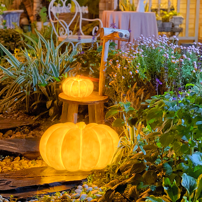 户外防水庭院灯花园装饰灯别墅景观灯室外南瓜手提灯太阳能草坪灯