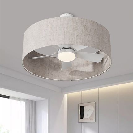 E27球泡风扇灯led复古木纹小户型卧室餐厅厨房灯阳台电扇一体灯具