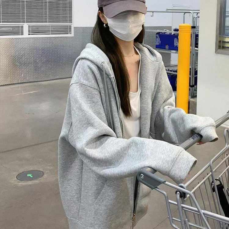 早秋连帽卫衣外套女春秋款开衫潮