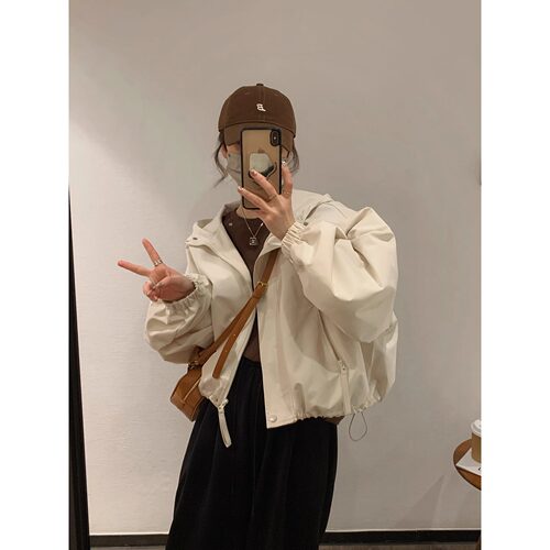 短款韩系连帽薄款外套女百搭防晒