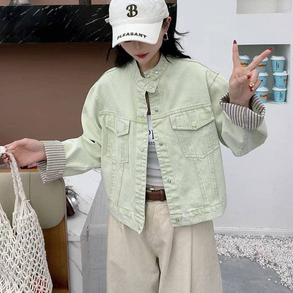 时尚洋气短款牛仔外套女2025新款