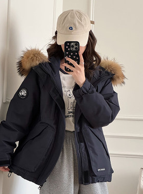 秋冬新款工装羽绒服派克服女保暖