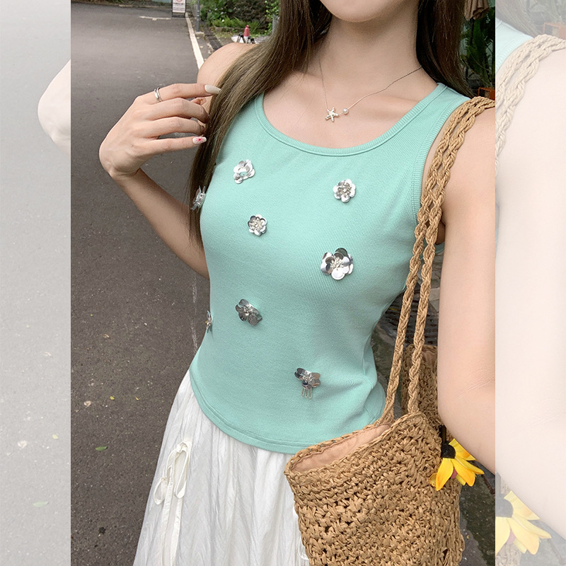 法式方领设计感吊带背心女设计感