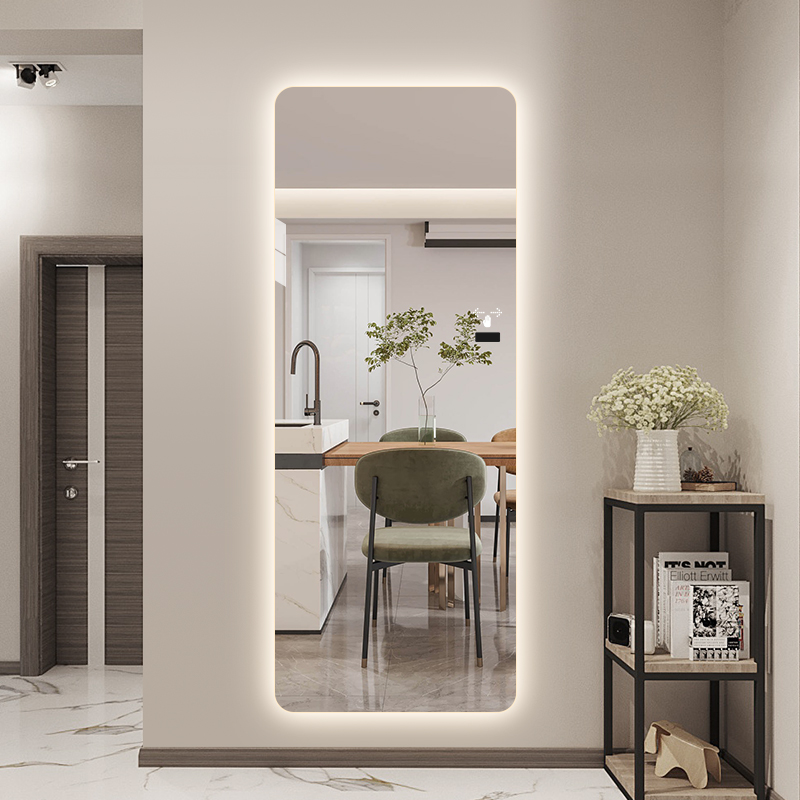 智能穿衣镜带灯发光壁挂墙式无框LED全身镜家用R试衣镜衣帽间镜子