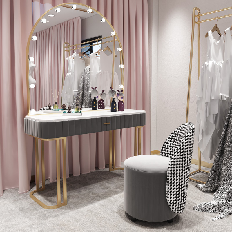影楼化妆台带灯彩妆婚纱店梳妆台专业化妆师美甲美容院专用化妆桌