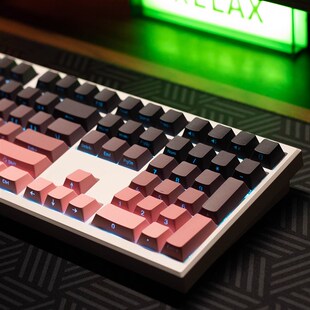 漫步猫Z108机械键盘侧刻透光gasket有线无线女生办公静音麻将音