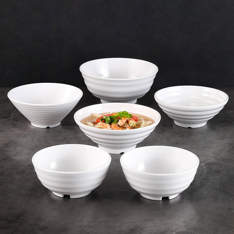 密胺白色拉面h碗装泡面馆专用牛肉面碗仿瓷粥碗米线碗馄饨碗汤粉