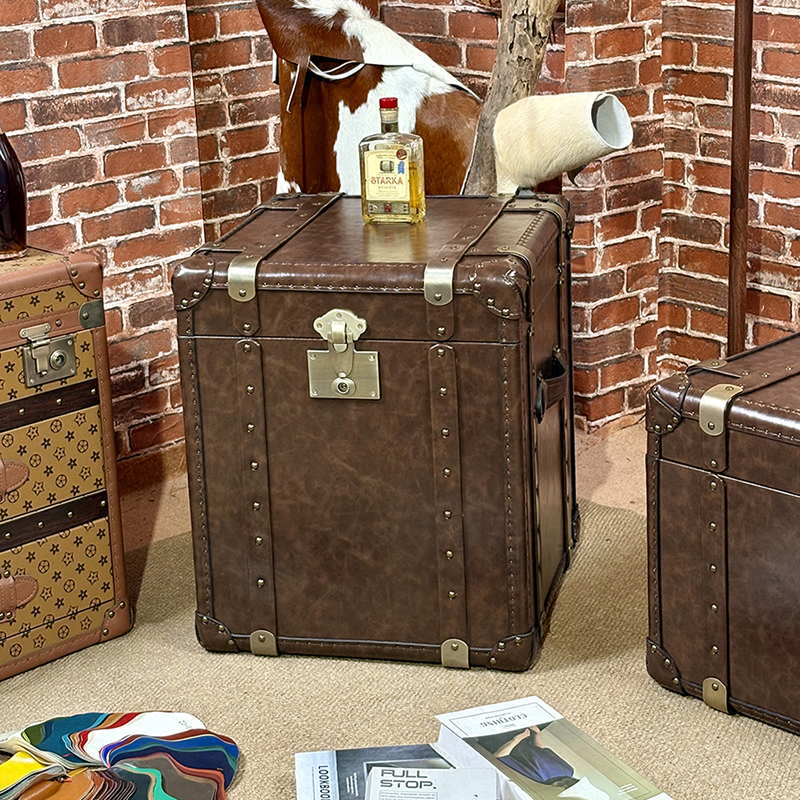 中古风雪茄吧边几美式复古