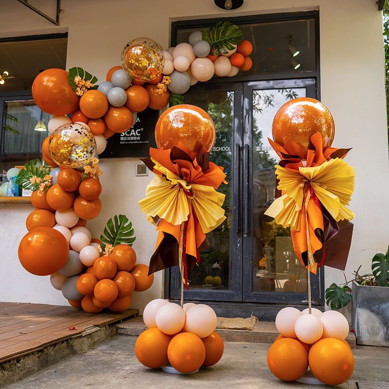 开业周年庆活动气球链立柱气氛围装饰店面门口店庆感恩节场景布置
