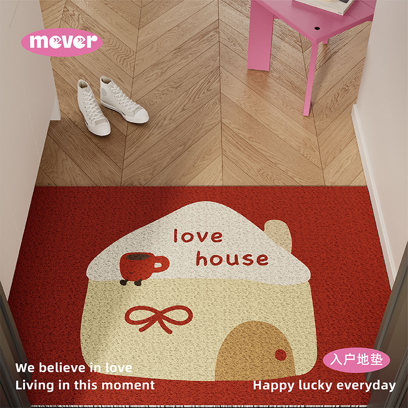 新年ins风入户地垫丝圈防滑脚垫地毯进门垫玄关大门口门外可裁剪