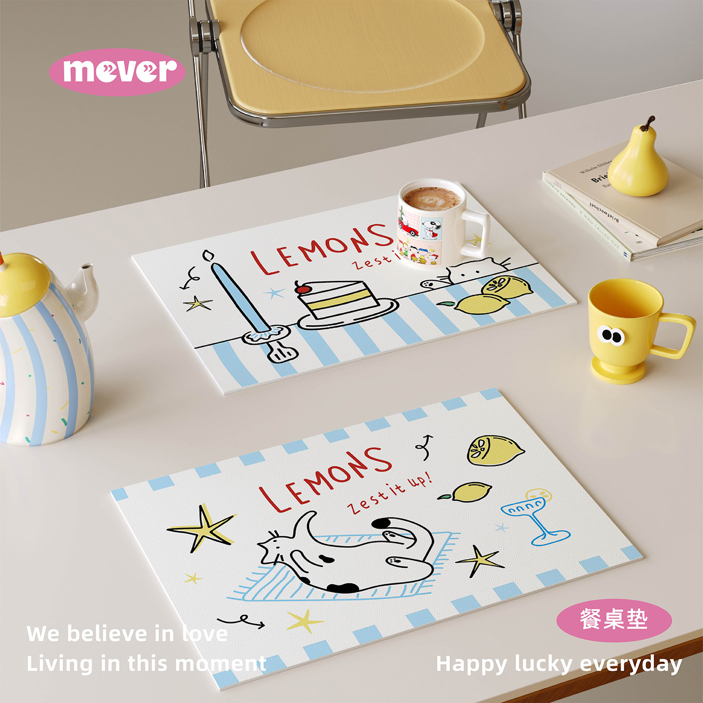 韩系卡通ins风西餐垫防水防油防烫免洗高级感皮革隔热垫小块杯垫,居家布艺,餐垫,淘宝优惠券,粉丝福利购,淘宝优惠卷