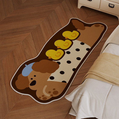 美拉德风小狗卧室床边毯客厅地毯