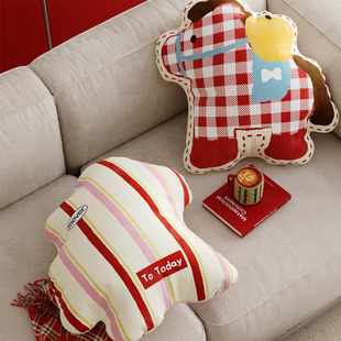 卡通小马新年玩偶抱枕客厅沙发异形靠枕床头飘窗靠垫车用腰枕含芯