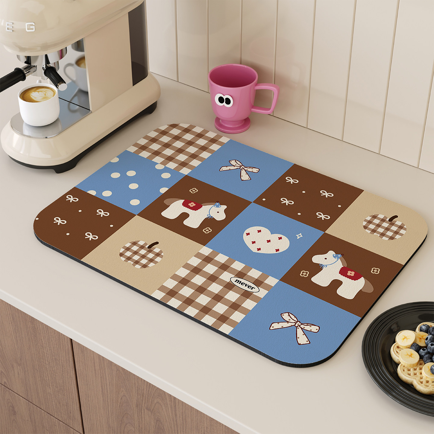 卡通拼布小马沥水垫厨房台面洗手台吸水垫咖啡机茶几吧台隔热桌垫,居家布艺,餐垫,淘宝优惠券,粉丝福利购,淘宝优惠卷