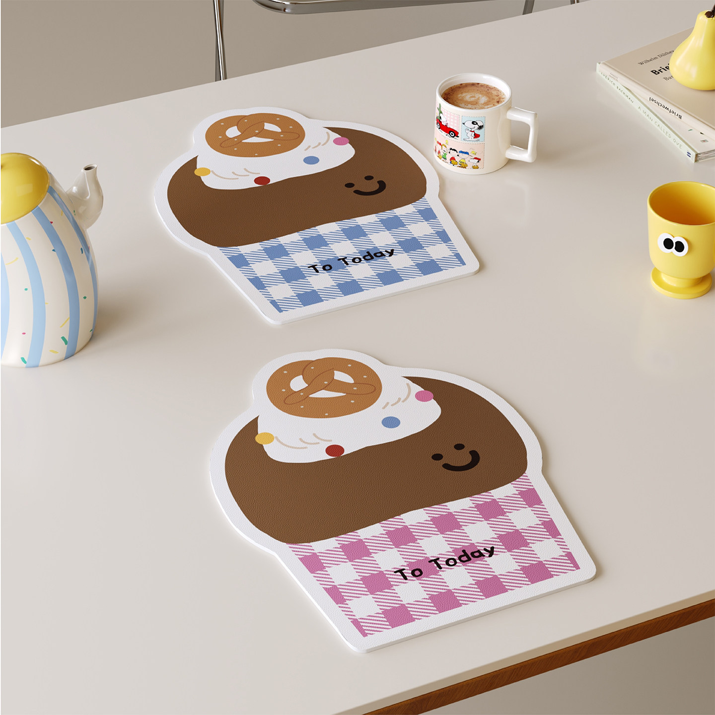 韩式卡通蛋糕西餐垫皮革防水防油防烫免洗高级感隔热桌垫小块杯垫,居家布艺,餐垫,淘宝优惠券,粉丝福利购,淘宝优惠卷