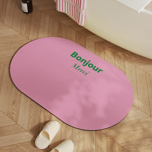 韩式简约纯色浴室地垫硅藻泥吸水