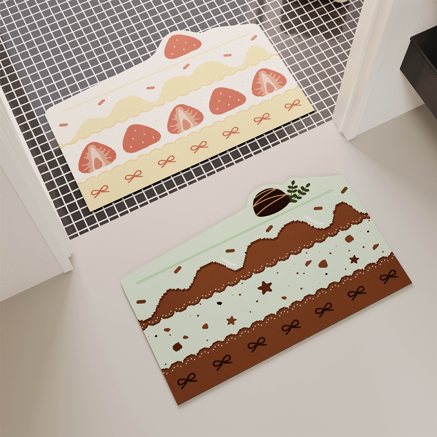 韩系ins风千层蛋糕浴室吸水地垫