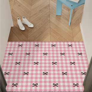 韩系蝴蝶结入户门地垫丝圈防滑耐脏脚垫进门玄关大门口地毯可裁剪