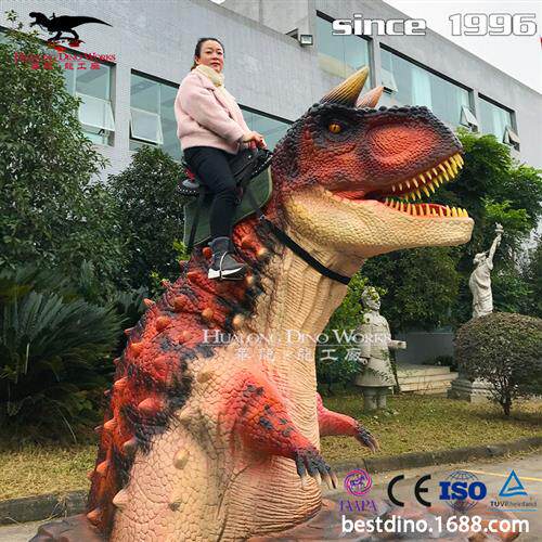 大型仿真电动机械牛龙骑乘坐骑摆件亲子恐龙骑乘玩具春节户外活动