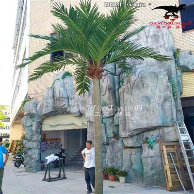 仿真树模型商场造景绿植大型娑罗树芭蕉树藤蔓树叶玻璃钢树干.