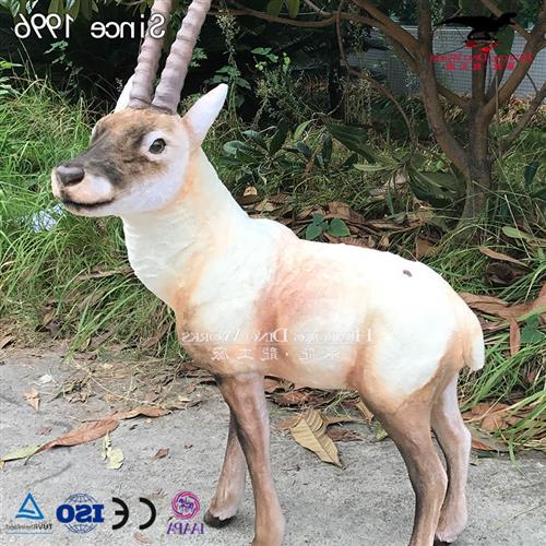 仿真动物模型藏羚羊硅胶海绵手工粘毛森林主题乐园动物厂家制作图片