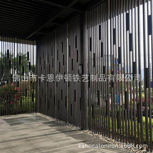 景观钢结构不锈钢大门楼铁艺格栅铝合金廊架屏风厂家施工和安装