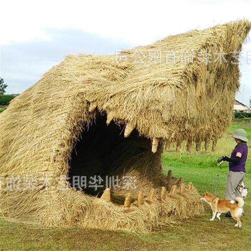 草编艺术干稻草稻草人工艺品雕塑稻草人动物卡通人物
