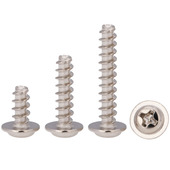 盖驰 PWB镀镍圆头带垫平尾自攻螺丝盘头自带介子螺钉M1.4M2M3M4