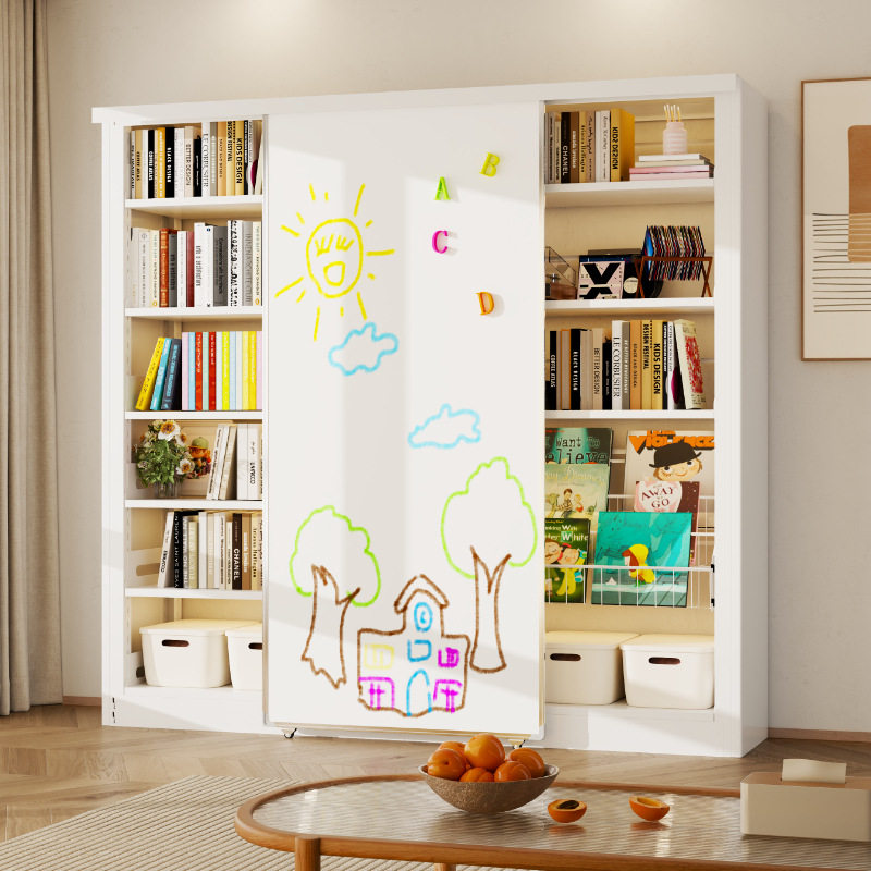 钢制图书馆书架白板推拉门多层组合书柜儿童绘本书籍收纳架,住宅家具,书架,淘宝优惠券,粉丝福利购,淘宝优惠卷