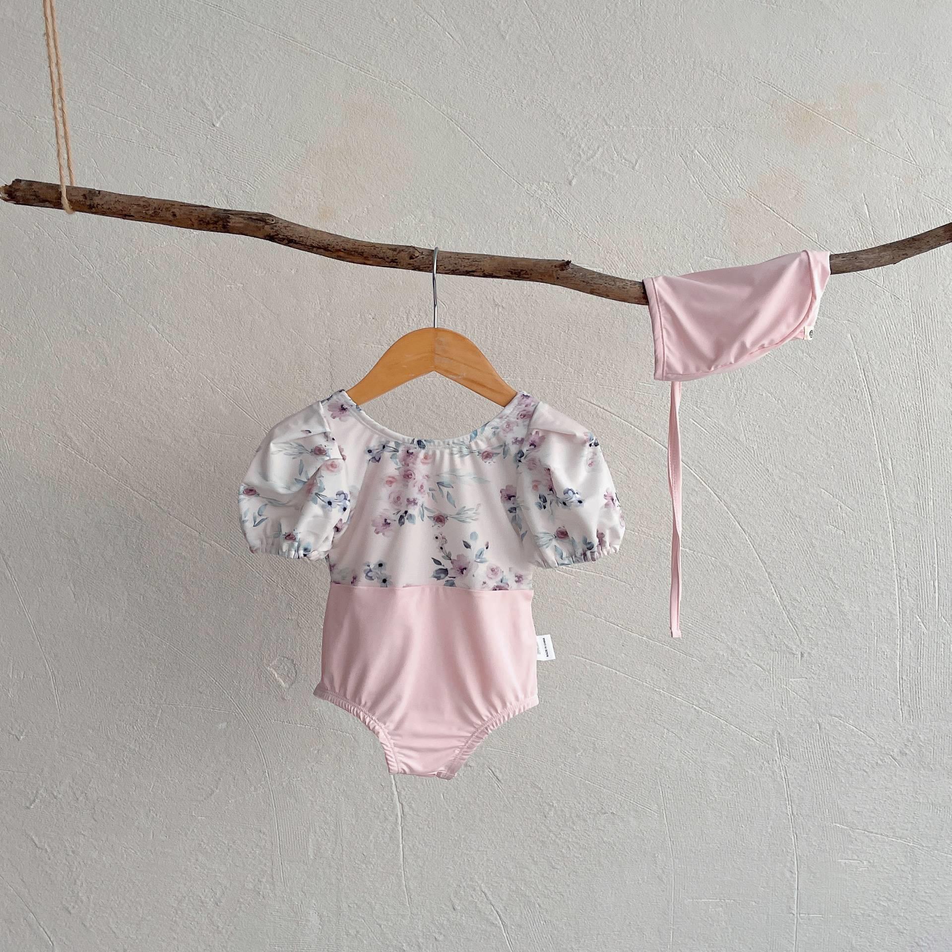 邻居家挂一OEC~件漂亮的泳衣韩国可爱女儿童连体宝宝婴儿速了干泳
