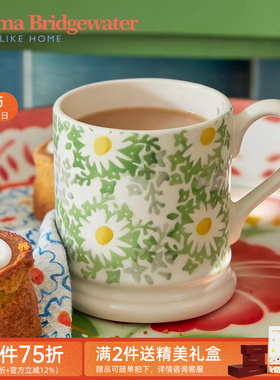 Emma Bridgewater绿色雏菊田中号马克杯咖啡杯陶瓷emmabrigewater