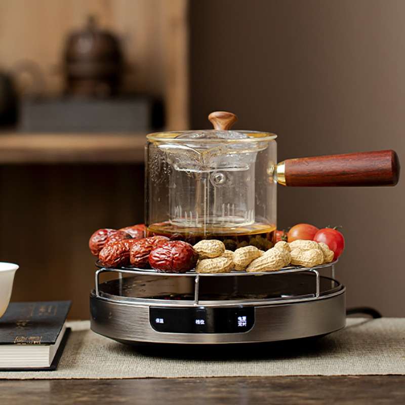 艾玛诗T6电陶炉带烤网围炉煮茶耐热玻璃茶壶侧把壶家用煮茶炉室内