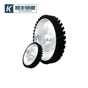 砂带机橡胶轮实心重型铝芯胶轮金属打磨抛光机铸件齿面纤维轮