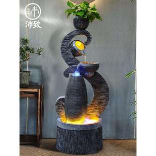 欧式流水喷泉摆件开业招财水景客厅落地家居装饰品现代室内加湿器