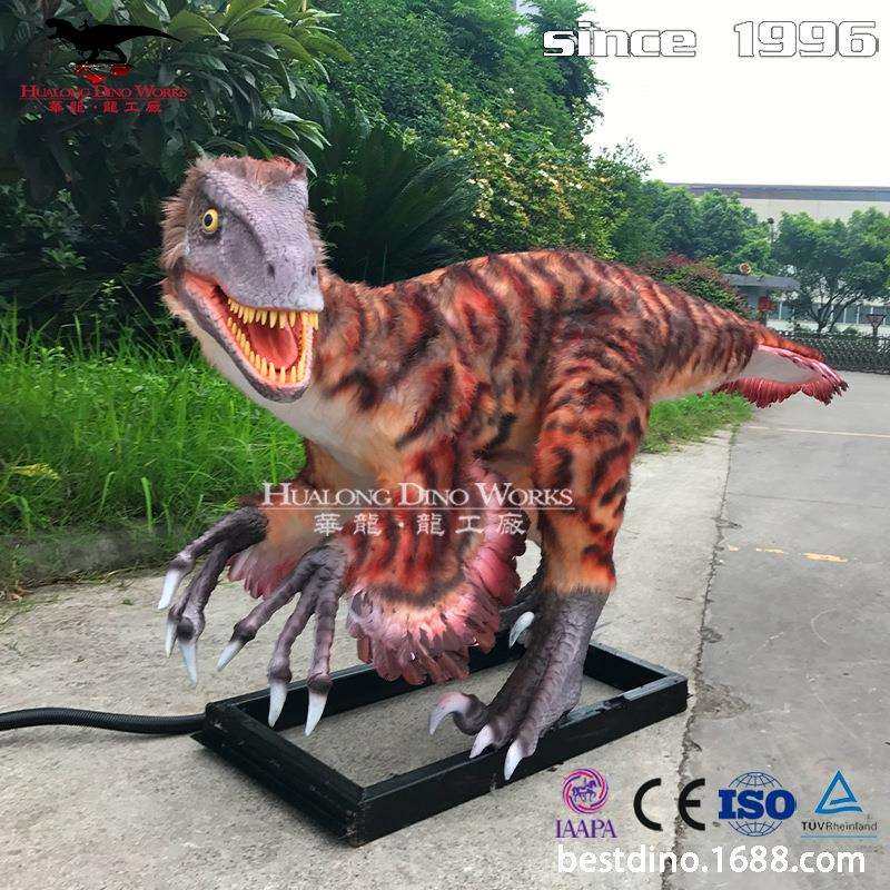 恐龙模型仿真恐爪龙电动机械可动可发声纯手工制作高还原恐龙摆件