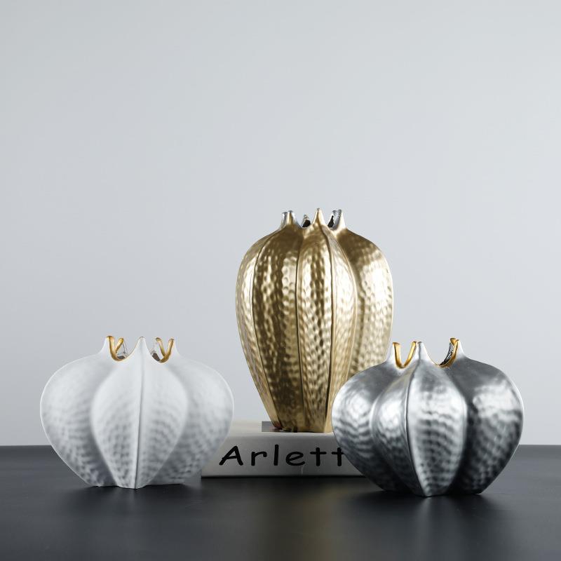 现代简约样板房客厅电视柜玄关桌面创意杨桃花瓶摆件餐桌轻奢摆设