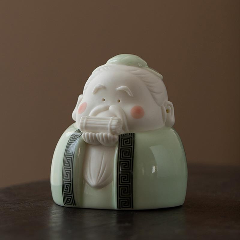 孔子孔夫子摆件精品茶玩可爱茶宠历史人物学习励志家居装饰工艺品