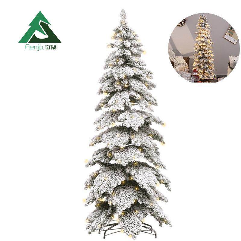 直销植绒PVC铅笔自动圣诞树圣诞节装饰品LED发光圣诞树