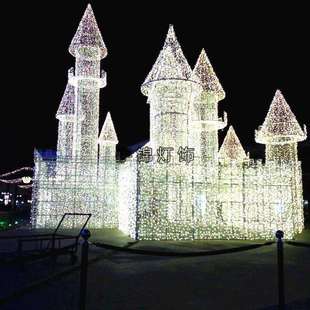 幕墙灯饰画楼盘彩虹字LED户外灯饰夜空彩虹发光凉亭造型灯