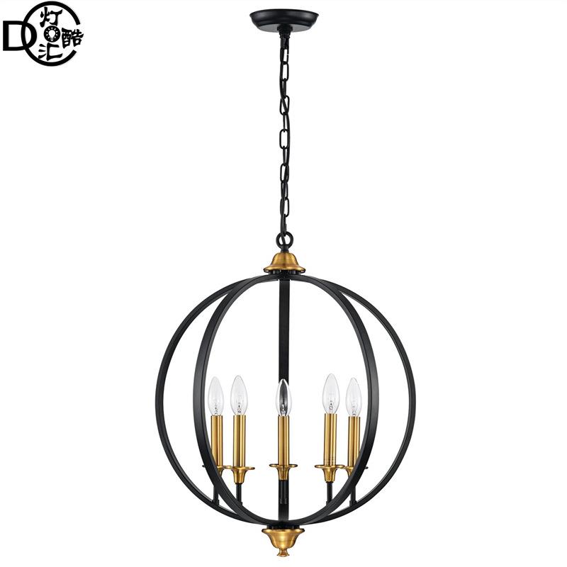 工业风吊灯美式厨房卧室客厅吧台农舍厨房岛铁艺灯具新款