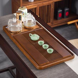 2024款高端实木茶盘商用轻奢竹制茶盘复古简约家用带电磁炉款茶盘