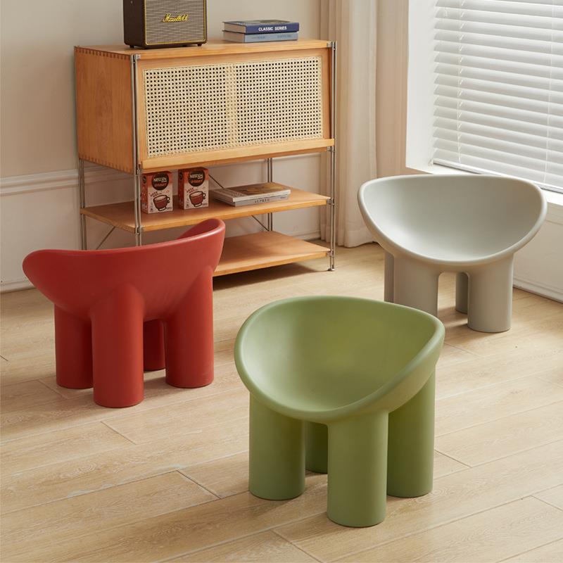 北欧儿童凳子小象腿椅子加厚PE网红单人沙发椅阳台户外休闲椅