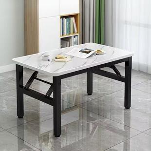 免安装折叠矮桌地摊桌露营便携长方形吃饭桌子出租屋家用餐桌低桌