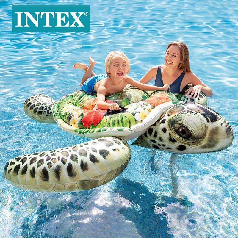 INTEX57555充气浮排写实大海龟坐骑水上动物坐骑浮床