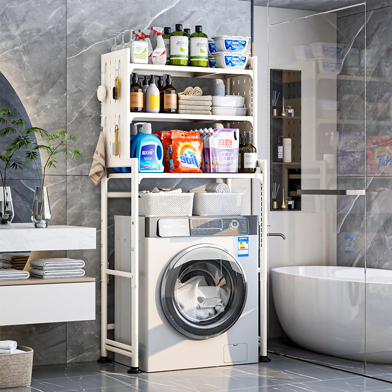 洗衣机置物架伸缩免打孔洞洞板 浴室阳台收纳架厂供1件起批